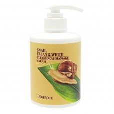 Очищающий увлажняющий массажный крем с муцином улитки / Deoproce Clean & White Cleansing & Massage Cream Snail 450g