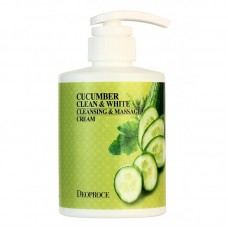 Очищающий увлажняющий массажный крем с экстрактом огурца / Deoproce Clean & White Cleansing & Massage Cream Cucumber 450g